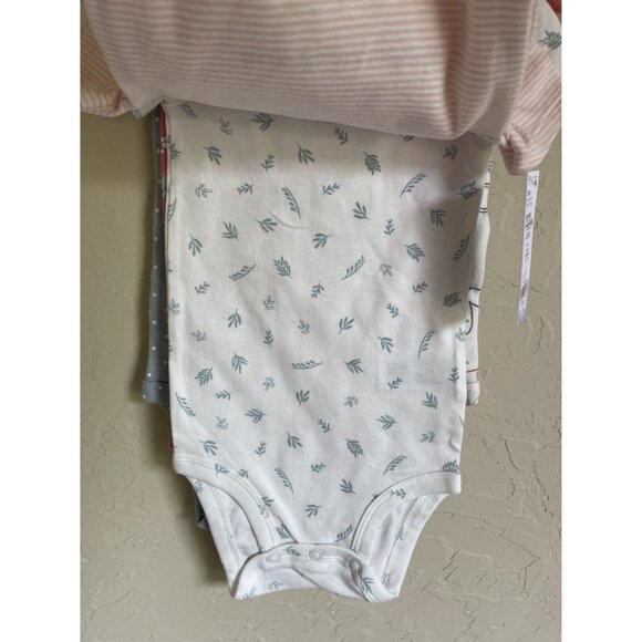 New! Carter's 5 Piece Short Sleeve Onesie Set 12M Floral Stripe Love the Sunshin - Picture 6 of 9
